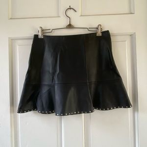 Leather mini skirt